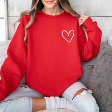 Valentine  s Day Sweatshirt for Women, Simple Heart Sweater
