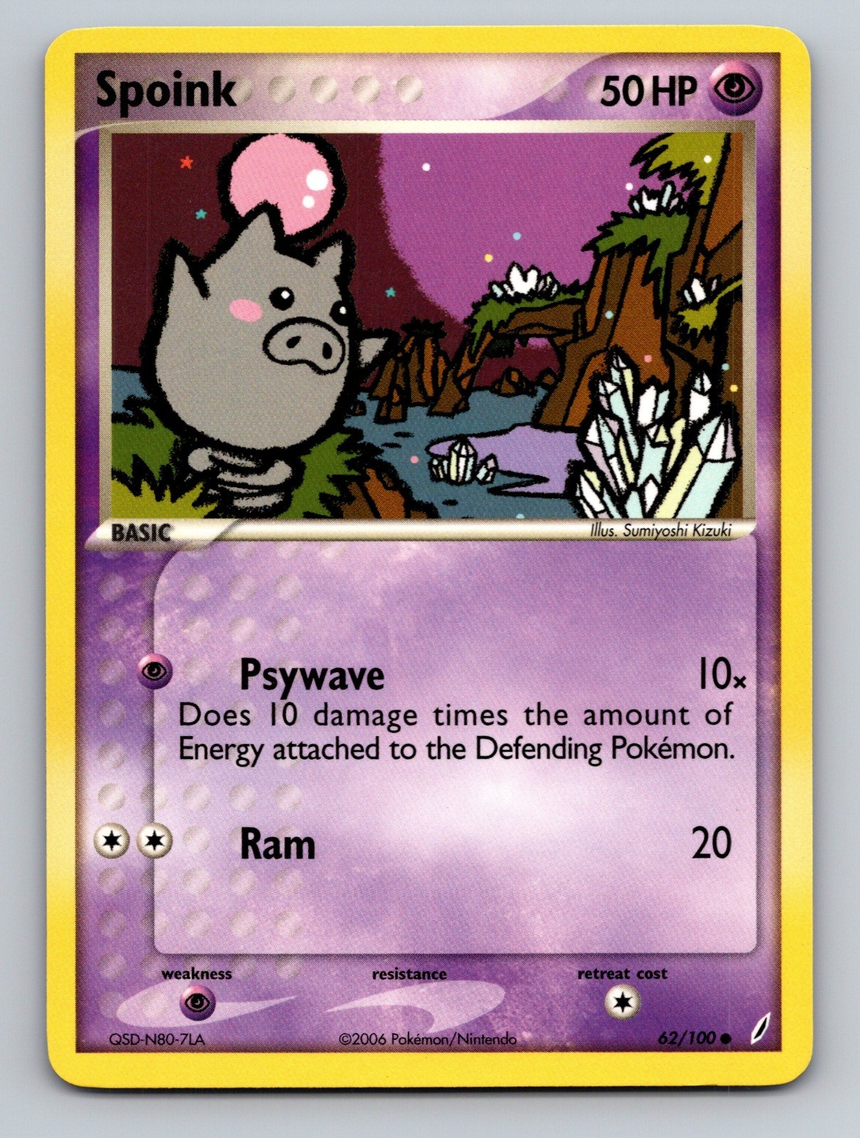 Spoink Crystal Guardians Common 62/100 Pokemon