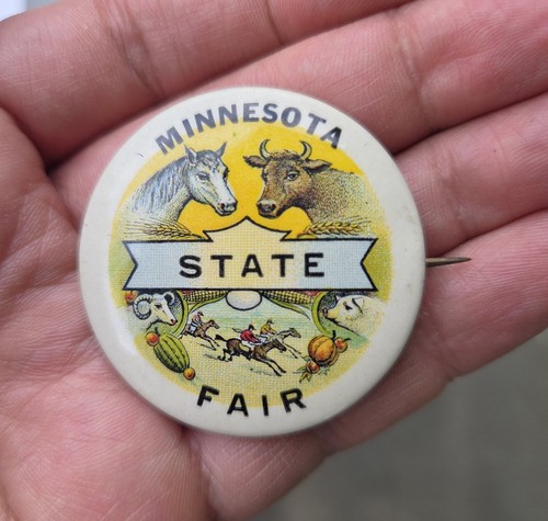 Rare Antique Early 1900's Minnesota State Fair Pin Pinback Button Saint Paul Mn