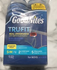 2 Pks 4 Pair Goodnights TRU-FIT Real Underwear Nighttime Protection BOYS S/M