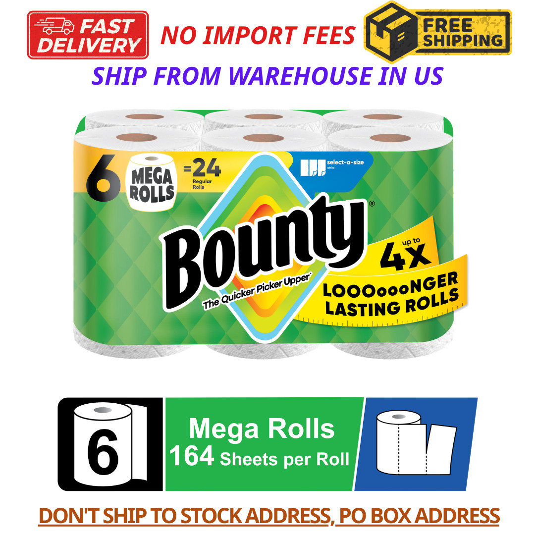S Select-a-size White, 6 Mega Rolls, 164 Sheets Per Roll