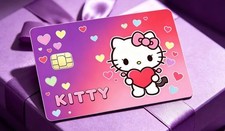 Hello Kitty Pink Hearts Credit Card Debit EBT Cover Skin Sticker Small Chip
