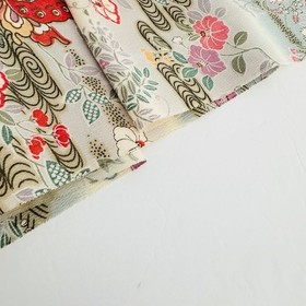 Moth Dance #B 14.5x65 LONG Vintage Japanese Chirimen Kimono Silk Fabric CK90