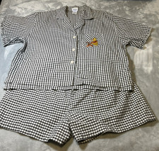 Disney Pajama Set Women L Winnie The Pooh Sleep Lounge Black Check