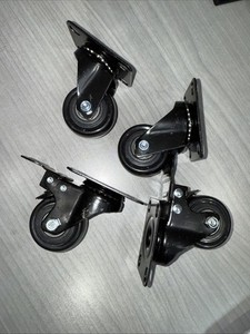 Set of 4 2" Casters W/ Grease Fittings & Brake. Tool Box Etc
