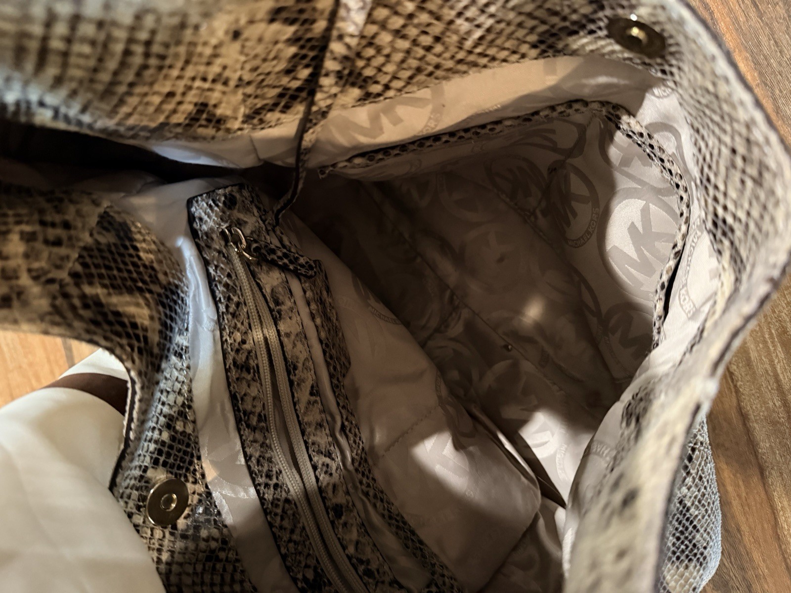 Michael Kors Snake/ Python Print Hobo Style Purse… - image 2