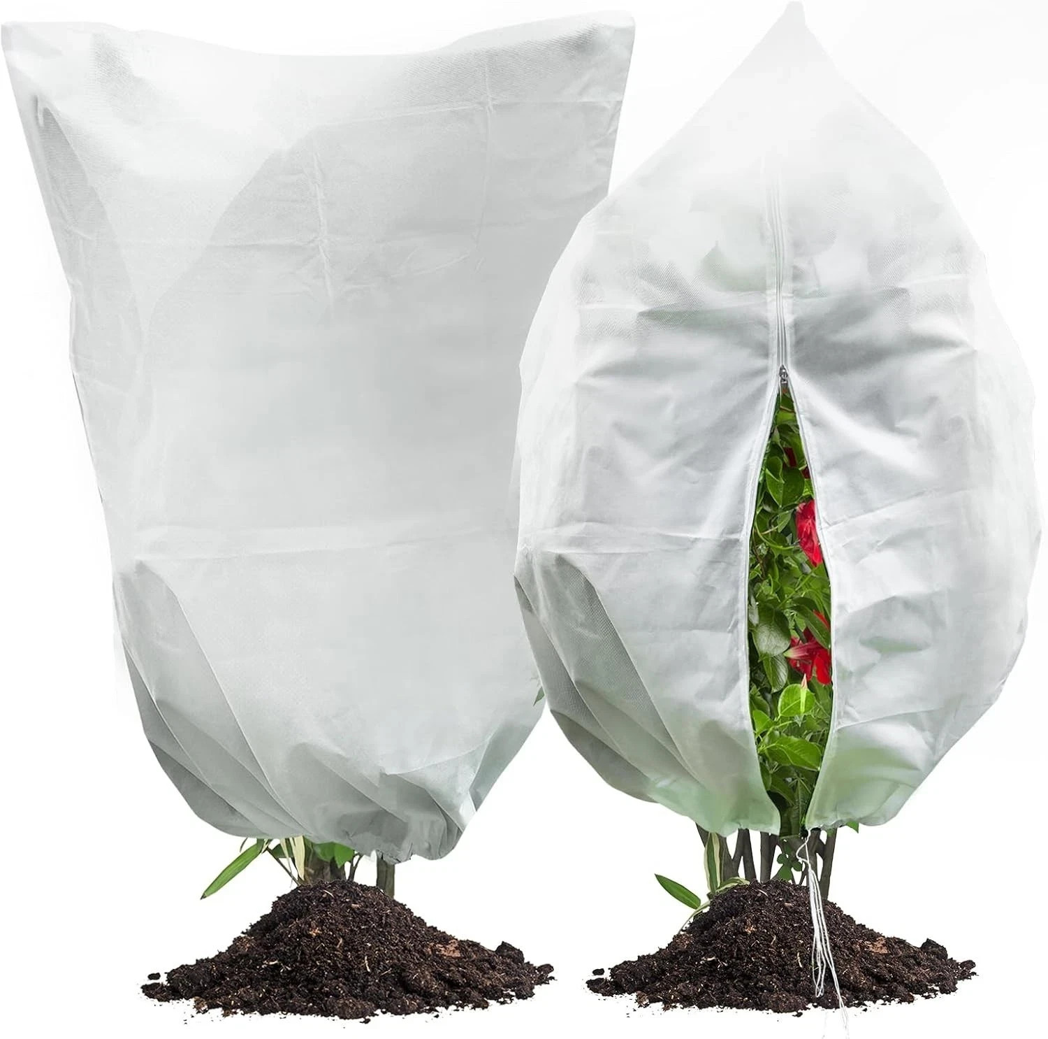2 x Frost Plant Protection Frost  ZIP Winter Fleece Cover Shrub 180x120cm 80gsm