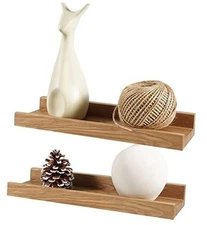 Floating Shelves Wall Mounted, 12 Inch Solid Oak Wood Shelf for 12 inch Natural