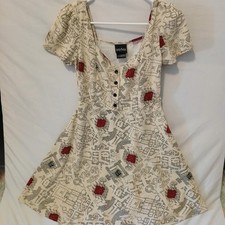 Harry Potter Dress Womens SMALL Marauders Map Goth Cosplay Hogwarts