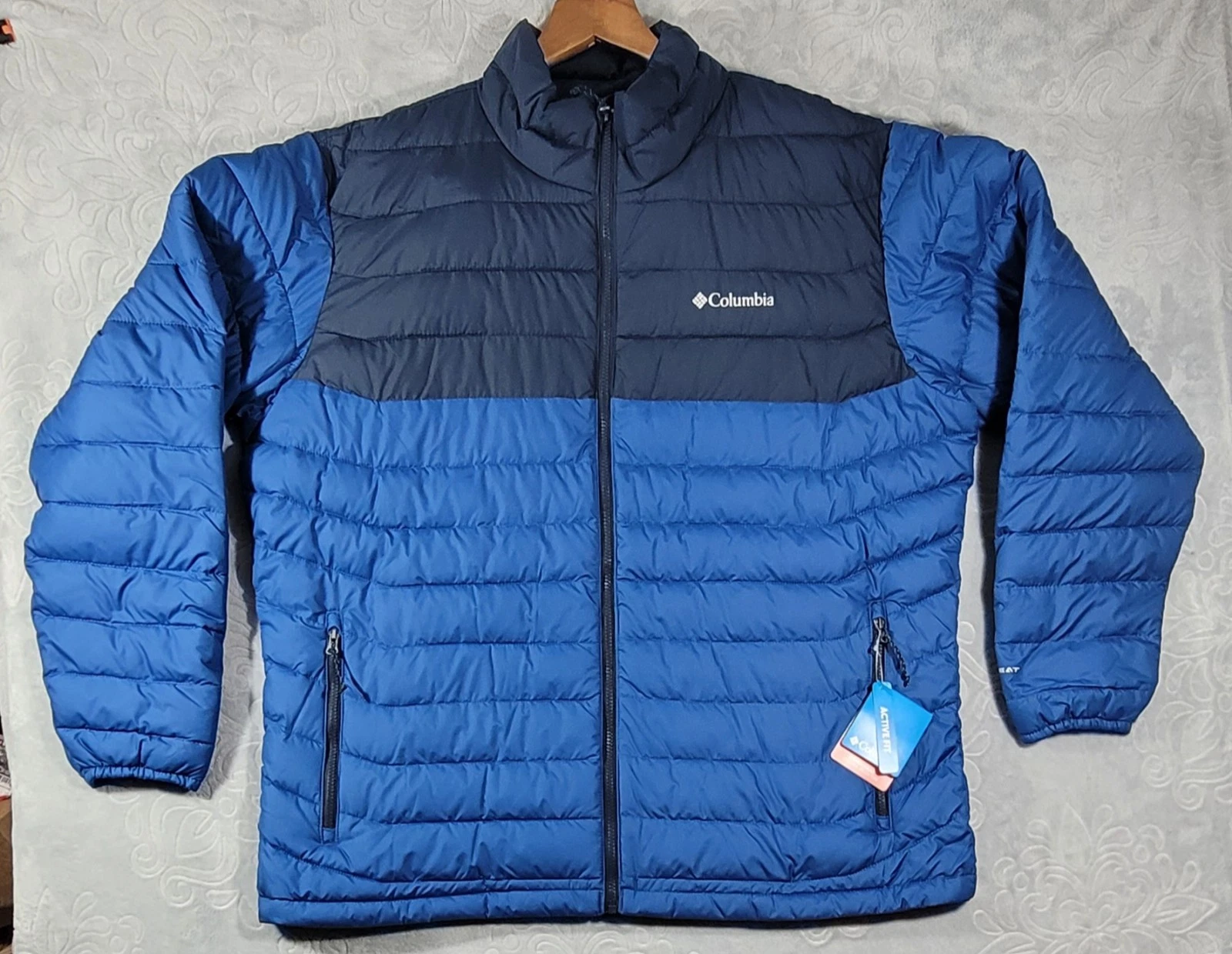 Columbia Men's Powder Lite II Blue Puffer Jacket Size XXL Omni-Heat Active Fit