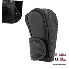 Leather Car Gear Shift Knob Cover, Anti-Slip Breathable Shifter 1 PC Black