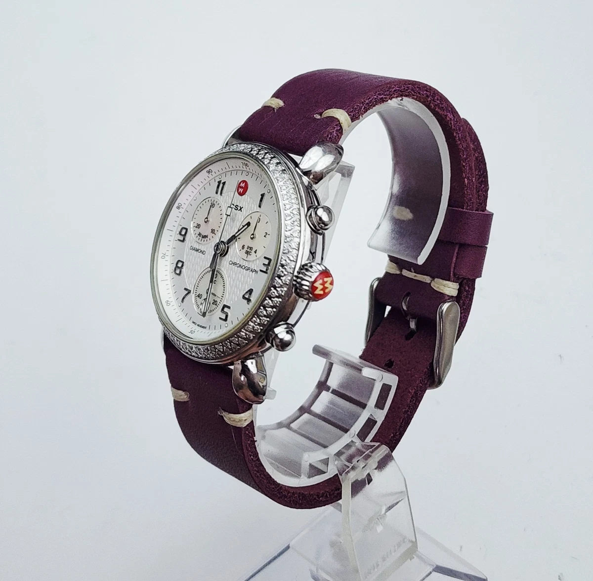 Michele CSX Womens Watch 35mm Swiss Chronograph Leather with Box New Battery Michele CSX mw03c00a0025 Stainless Steel Chronograph 35mm  main image 3
