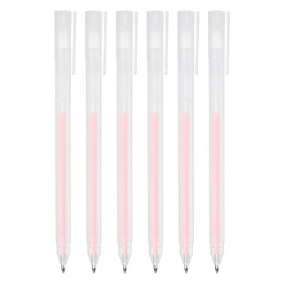 Quick Dry Glue Pen, Pink Ballpoint Roller Glue with Cap, 6 Pcs
