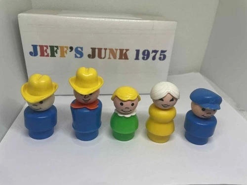 Fisher Price Little People 1970s 1980s Vintage lot of 5 plastic figures toys #1