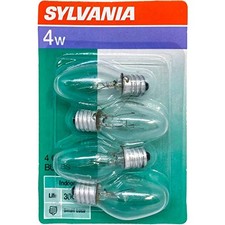 SYLVANIA Home Lighting Incandescent Small Appliances Bulb, C7-4-Watt, 4 Bulbs