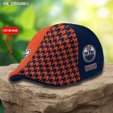 Edmonton Team Oilers Ivy Cap NHL Newsboy Cap Oilers Golf Cap NHL Flat Cap