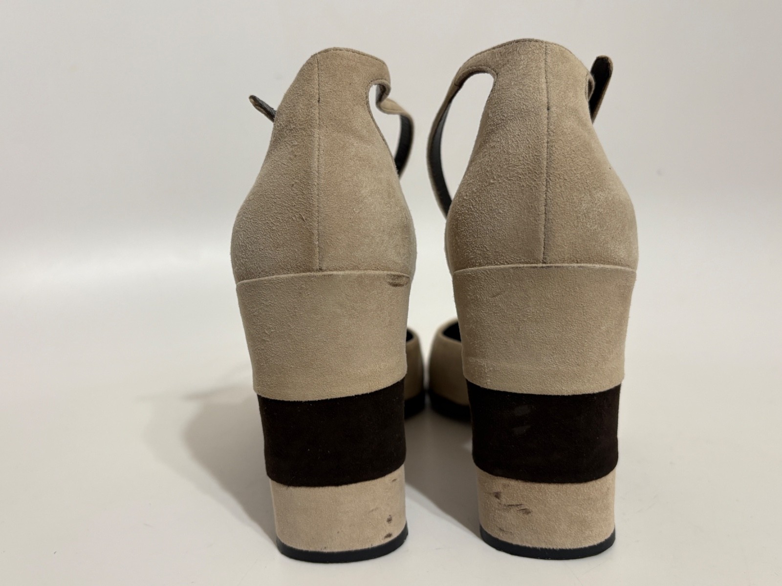 Vtg Prada Beige Leather Heels 36 - image 9