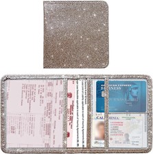 Premium Car Registration  Insurance Card Holder w/ Magnetic Shut for Documents