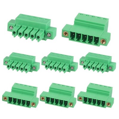 5 Pin 3.81mm Pitch PCB Mount Screw Terminal Block Connector Plug Flange Mount