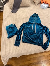 Blue velvet hoodie and jogger set size small Worn only once