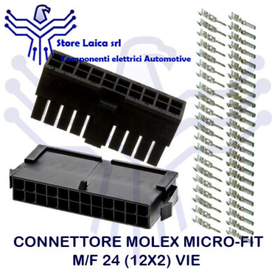 Satz Steckverbinder Molex MICRO-FIT24 (12X2) Wege Set M/F mit Klemmen Auto Bike