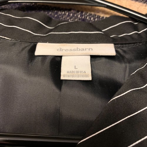 Vintage Y2K Blazer 90s Dressbarn Pinstripe Professional Trendy Black Brown Large - Picture 3 of 10