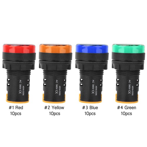 10x BERM LED Power Indicator Light PC Flame Retardant Shell 22mm 380V ...