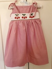 The Little Crane Smocked Cherries Toddlers 12 months 100 Handmade Dress