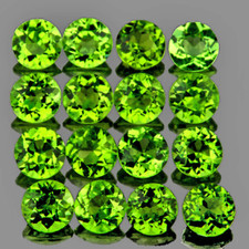 Green Peridot Round 2.50 mm 40 pieces, Flawless-VVS, Natural Loose Gemstone