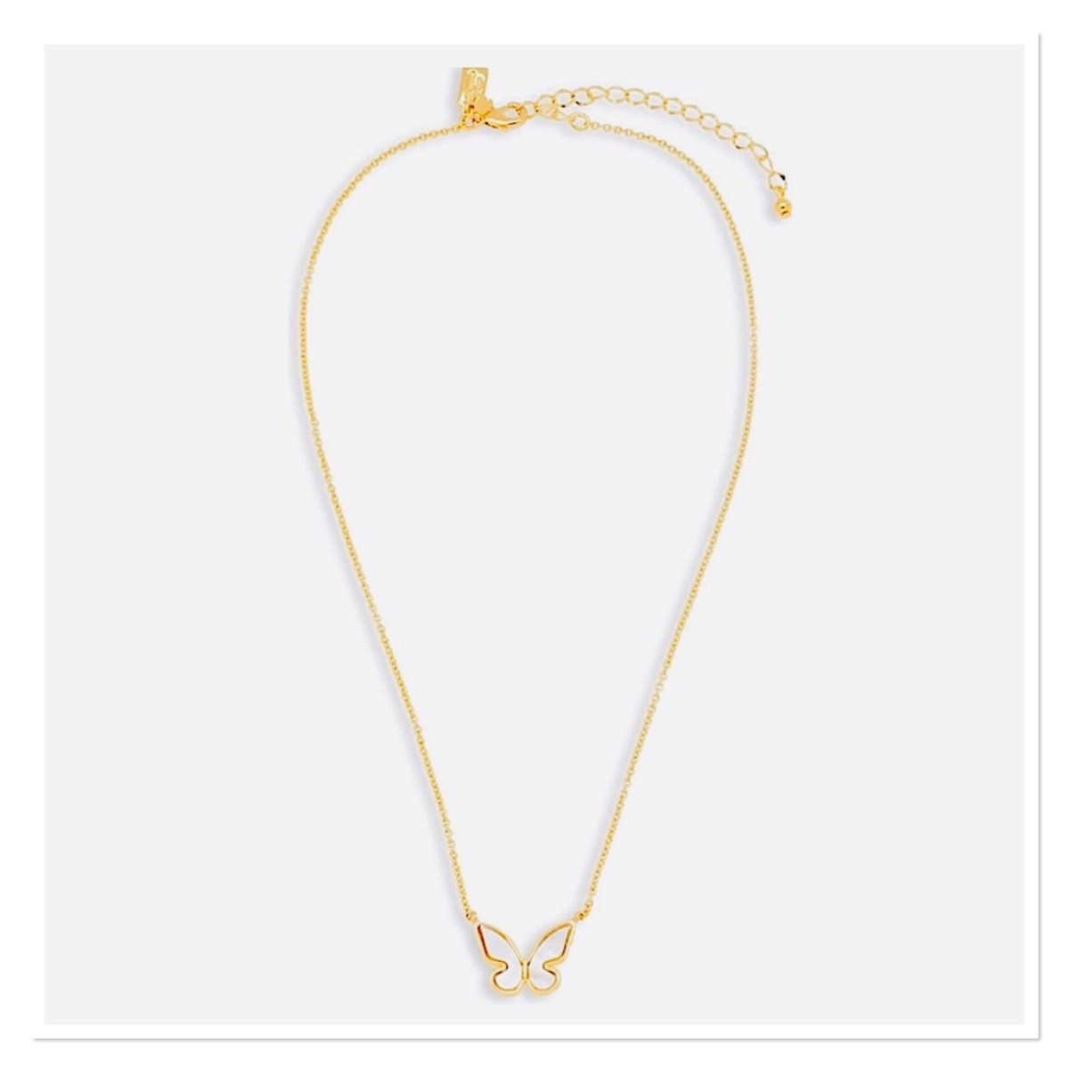KATE SPADE NY All Flutter Mother of Pearl Butterfly Necklace