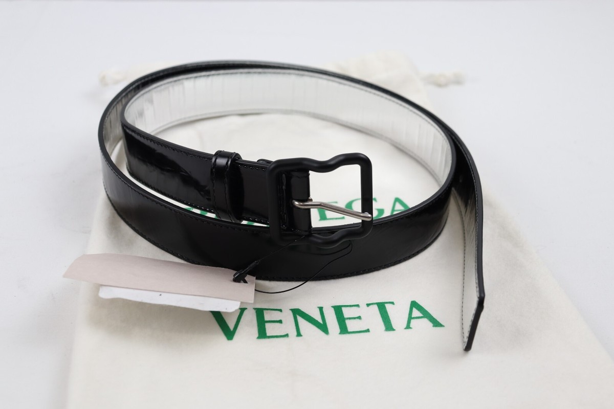 Bottega Veneta , o1rshd10124 Crease Leather Belt in Black