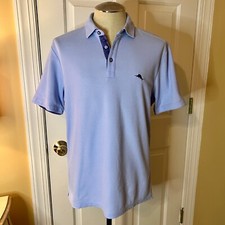 EUC Mens Tommy Bahama Island Zone Party Polo Shirt Blue Size MEDIUM