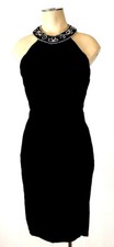 Vintage Betsy & Adam Black Velvet Halter Cocktail Dress Women's Size 3-4
