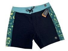  69 Roark Men  s Passage Panel Batik 17  Boardshorts-D.Navy Black -Size: 38W-New