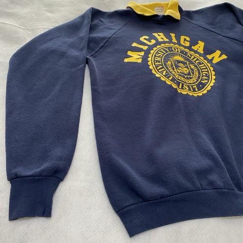 Sudadera De Colección Años 80 Universidad De Michigan Wolverines XL Cuello Hecha en EE. UU. - Imagen 6 de 15