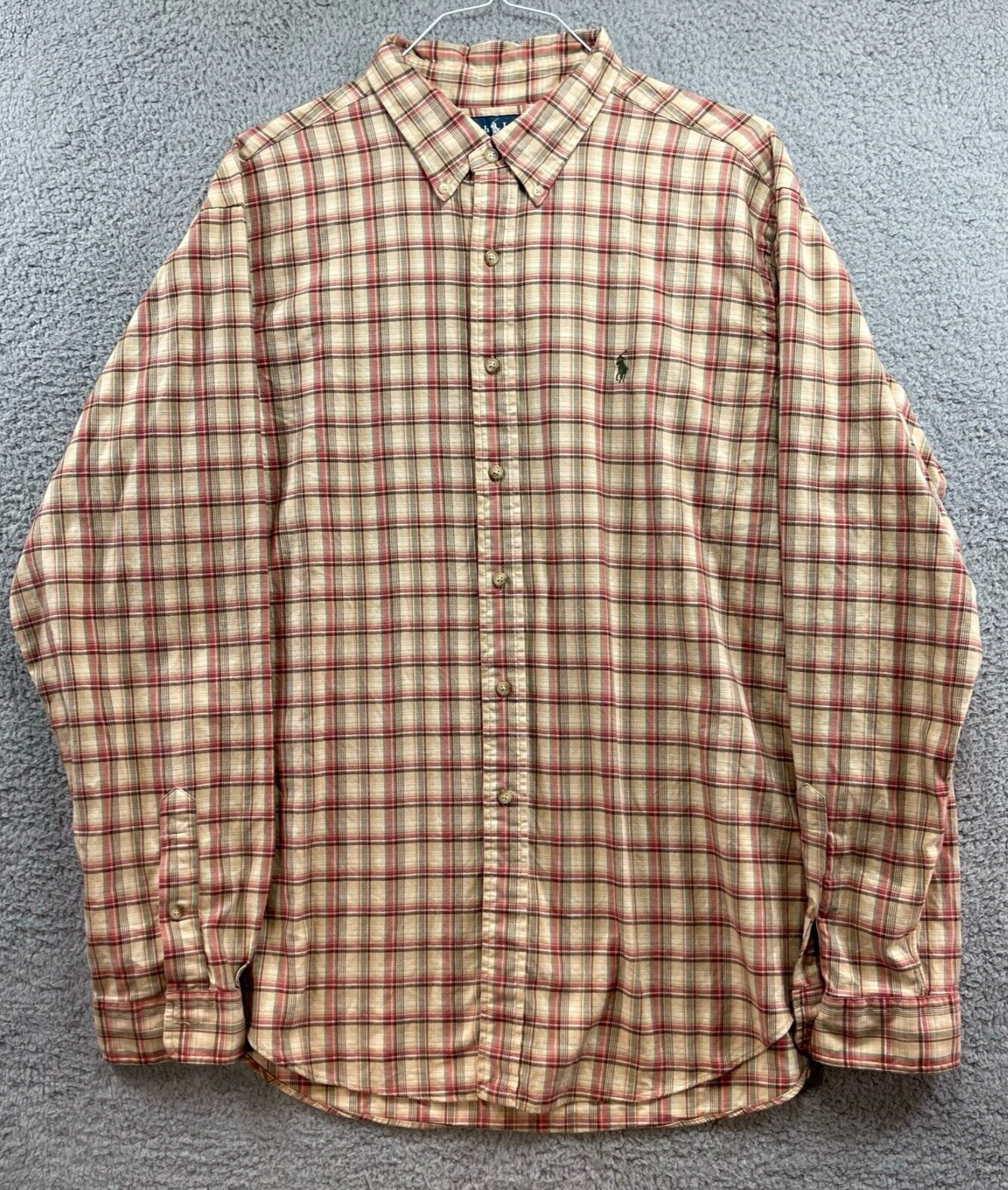 Camicia Ralph Lauren XXL camicia con bottoni uomo pastello a quadri logo pony
