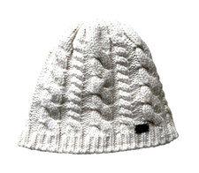 THE NORTH FACE IVORY WOOL CABLE KNIT BEANIE HAT WOMEN'S MEN'S UNISEX OS