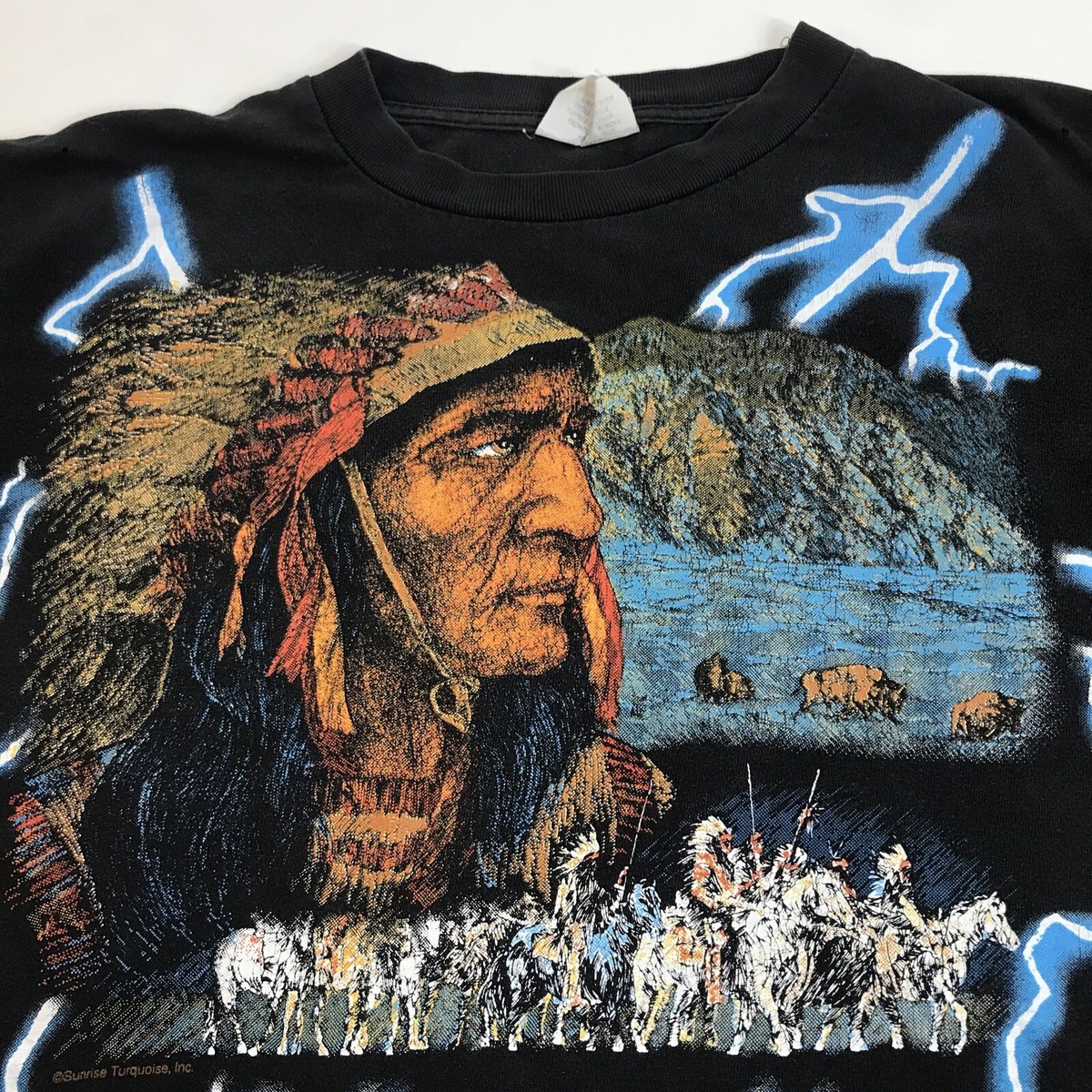 USA American Thunder vintage T shirt Native American Nature AOP 