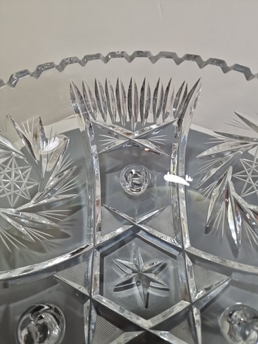 Plato de caramelo/fruta American Brilliant Cut cristal patas redondas 9"x4,5", C11te - Imagen 7 de 11