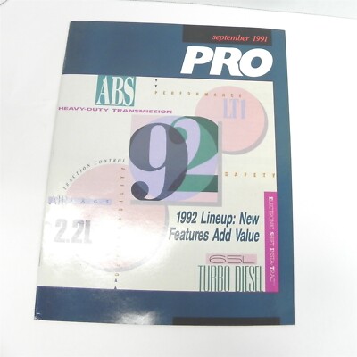 VINTAGE 1992 GM PRO LINEUP NEW FEATURES ADD VALUE CATALOG REPAIR MANUAL GUIDE