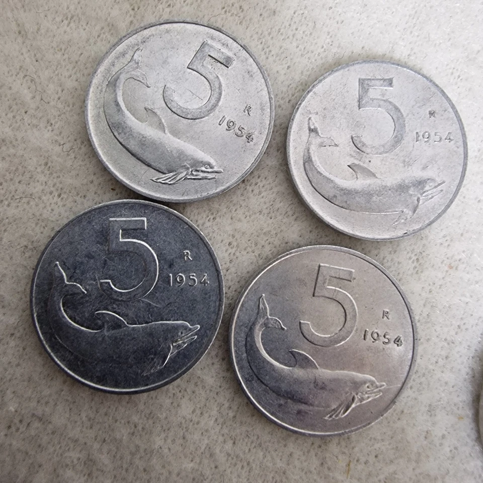 Lot of 9 Vintage Italian Lire Coins & Banknote 1950s–1970s Old Italy Money - Image 4 of 4