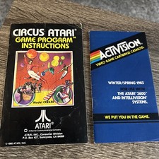 Lot of 2 Vintage Video Game Manuals - Circus Atari  Activision Catalog 1983