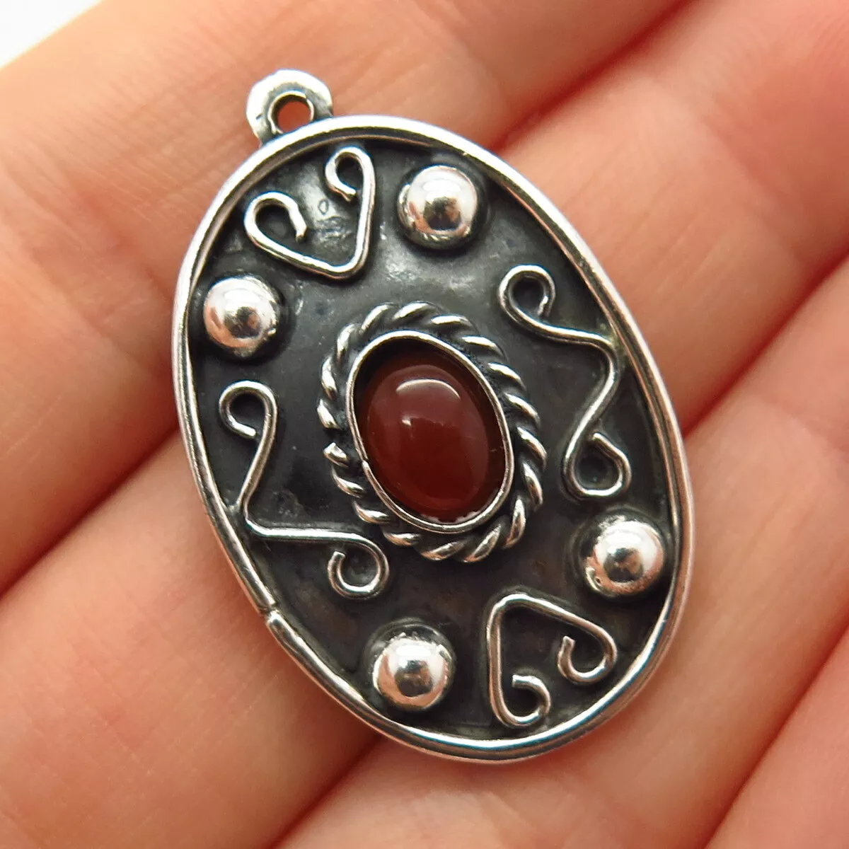 Sterling silver carnelian best sale pendant