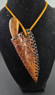 Brown python Neck Knife sheath with Patch Knife Pow Wow skinner BUSH CRAFT new