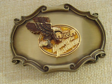 VTG 1978 Raintree Harley Davidson Belt Buckle Goldtone Embossed Raised Eagle