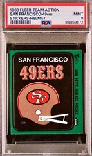 POP 1 PSA 9 1980 Fleer 49ers Team Logo Vintage Sticker Jerry Rice Rookie Year 0^