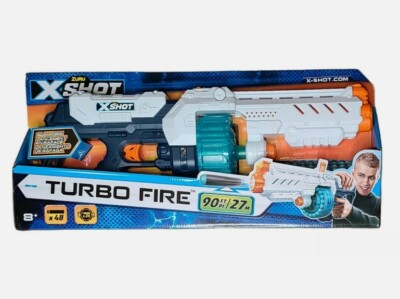 X-Shot Turbo Fire 48 darts Slam Fire shoots 90 ft Blaster Hub Test