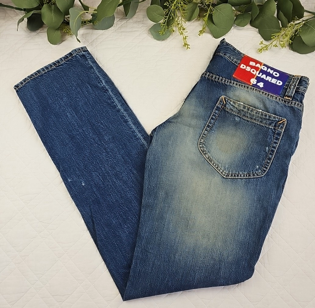 Bagno Dsquared 64 Men's Blue Jeans Made in Italy Size 50