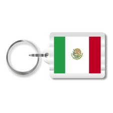 Mexican Flag Plastic Key Chain, Keychain Fob Ring from Mexico