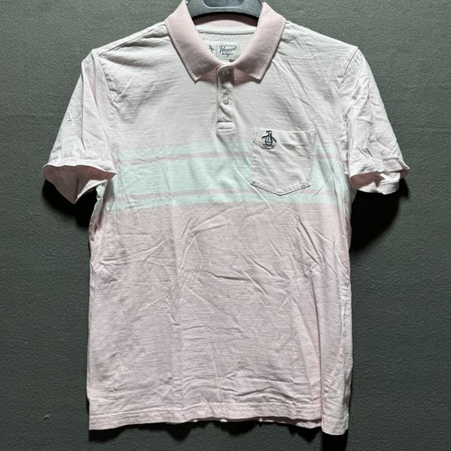 Original Poloshirt Pinguin rosa und weiß Herren M von Munsingwear